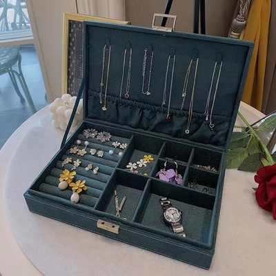 Morandi Blue Suede Luxury Travel Jewelry Case حسب الطلب الحجم منظم مجوهرات السفر