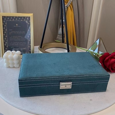 Morandi Blue Suede Luxury Travel Jewelry Case حسب الطلب الحجم منظم مجوهرات السفر
