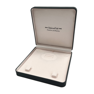 WOOD PU SUEDETTE Round Corner Jewelry Packaging Box لقلادة الطوق